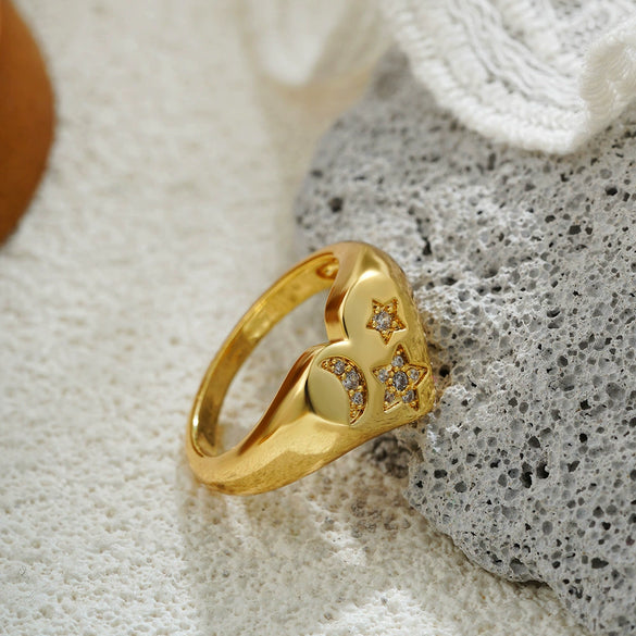 Wholesale Ring Copper Geometric Light Luxury Style Electroplating