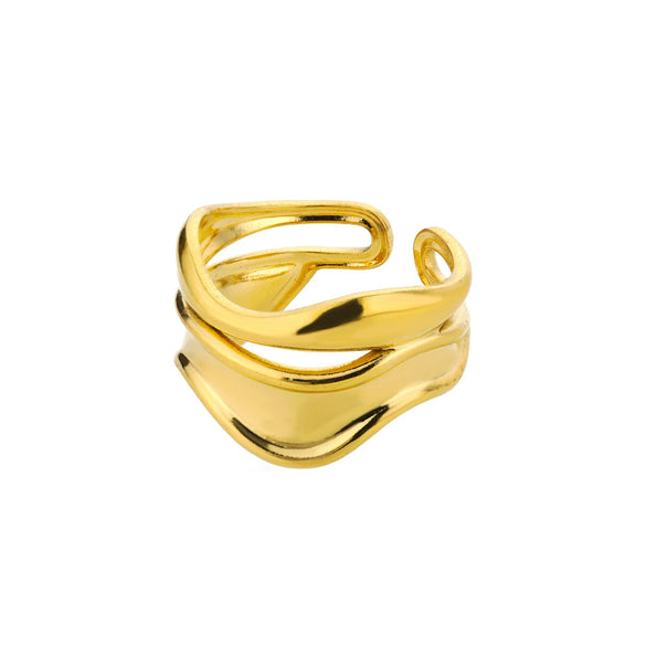 Wholesale Ring Copper Geometric Minimalist Style Set With Gold Unisex Opening Ring