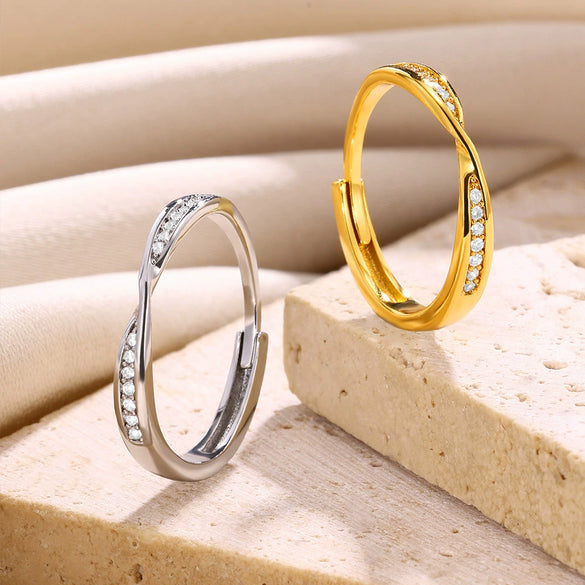 Wholesale Ring Copper Geometric Open Adjustable Electroplated Unisex