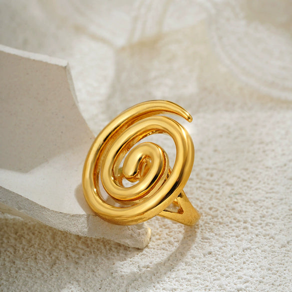 Wholesale Ring Copper Geometric Open Irregular Shape Electroplating