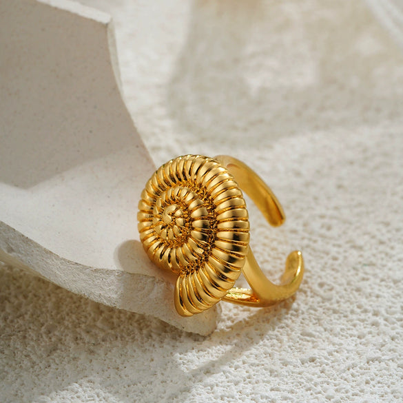 Wholesale Ring Copper Geometric Open Irregular Shape Electroplating