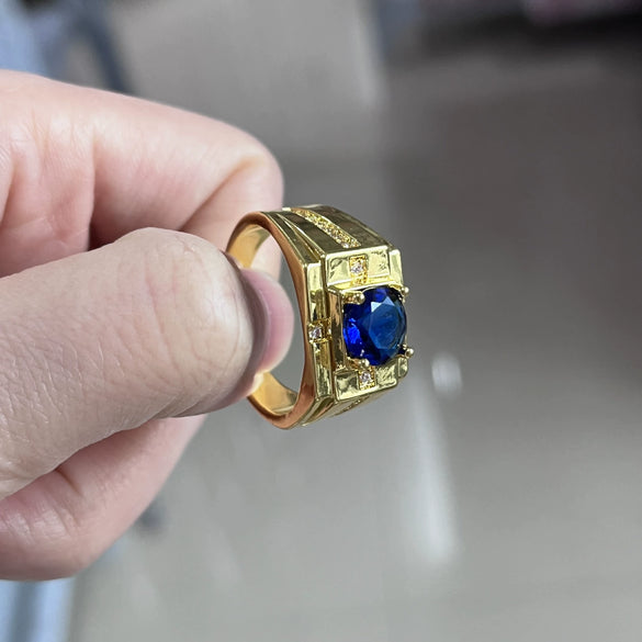 Wholesale Ring Copper Geometric Style Electroplated Imitation Mossan Diamond White Zirconium Unisex