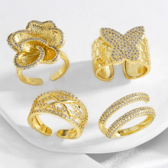 Wholesale Ring Copper Geometric Style Electroplating For Women
