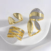 Wholesale Ring Copper Gold Plated Geometric Irregular Opening Minimalist Style
