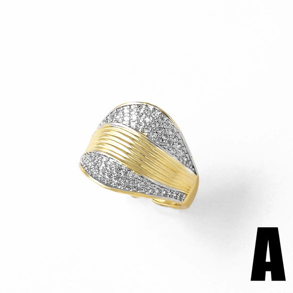 Wholesale Ring Copper Gold Plated Geometric Irregular Opening Minimalist Style