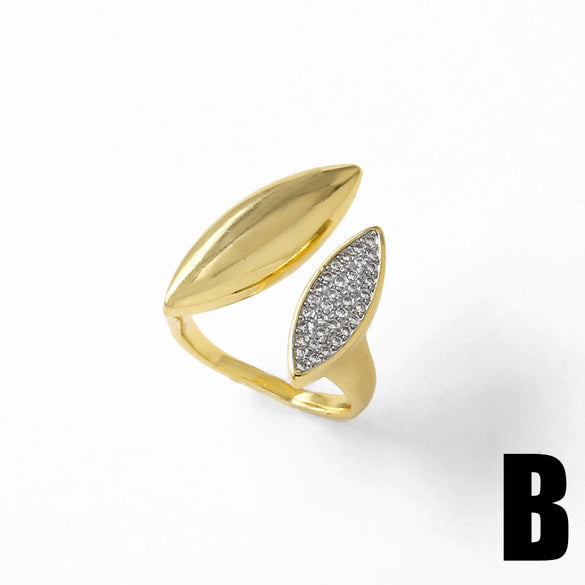 Wholesale Ring Copper Gold Plated Geometric Irregular Opening Minimalist Style