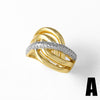 Wholesale Ring Copper Gold Plated Geometric Moon Cross Open Unisex Minimalist Style