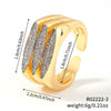 Wholesale Ring Copper Gold Plated Geometric Style Zirconium Inlaid Unisex