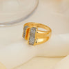 Wholesale Ring Copper Gold Plated Geometric Style Zirconium Inlaid Unisex