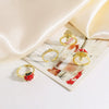 Wholesale Ring Copper Gold Plated Oil Dripping Mushroom Insect Style Unisex