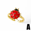 Wholesale Ring Copper Gold Plated Oil Dripping Mushroom Insect Style Unisex