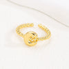 Wholesale Ring Copper Golden Glaze Electroplated Bubble Balloon Shape With Letters Numbers Text For Women