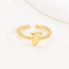 Wholesale Ring Copper Golden Glaze Electroplated Bubble Balloon Shape With Letters Numbers Text For Women