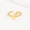 Wholesale Ring Copper Golden Glaze Electroplated Bubble Balloon Shape With Letters Numbers Text For Women