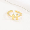 Wholesale Ring Copper Golden Glaze Electroplated Bubble Balloon Shape With Letters Numbers Text For Women