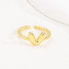 Wholesale Ring Copper Golden Glaze Electroplated Bubble Balloon Shape With Letters Numbers Text For Women