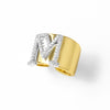 Wholesale Ring Copper Goldplated Geometric Letter Design