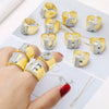 Wholesale Ring Copper Goldplated Geometric Letter Design
