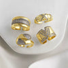 Wholesale Ring Copper Goldplated Geometric Minimalist Style Unisex