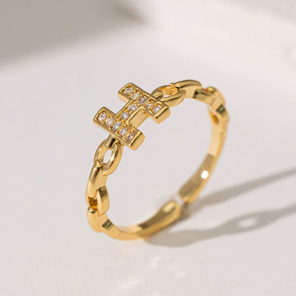 Wholesale Ring Copper Inlaid Rhinestone Geometric Bow Wave Animal Zodiac Butterfly Snake Style