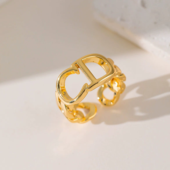 Wholesale Ring Copper Inlaid Rhinestone Geometric Bow Wave Animal Zodiac Butterfly Snake Style