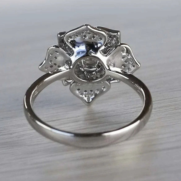 Wholesale Ring Copper Inlaid Zircon Flower Style For Women