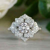 Wholesale Ring Copper Inlaid Zircon Flower Style For Women