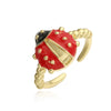 Wholesale Ring Copper Inlaid Zirconium Insect Ladybug Style