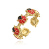 Wholesale Ring Copper Inlaid Zirconium Insect Ladybug Style