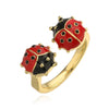Wholesale Ring Copper Inlaid Zirconium Insect Ladybug Style