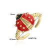 Wholesale Ring Copper Inlaid Zirconium Insect Ladybug Style