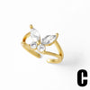 Wholesale Ring Copper 18K Gold Plated Fivepointed Star Butterfly Geometric Minimalist Unisex