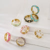 Wholesale Ring Copper 18K Gold Plated Geometric Micro Inlay Women's Retro Bohemian Style