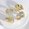 Wholesale Ring Copper 18K Gold Plated Geometric Minimalist Irregular Open