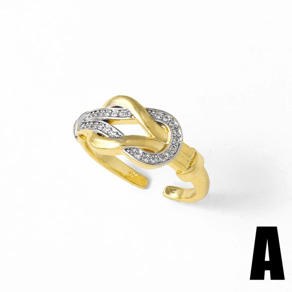 Wholesale Ring Copper 18K Gold Plated Geometric Minimalist Irregular Open