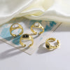 Wholesale Ring Copper 18K Gold Plated Geometric Style Electroplated