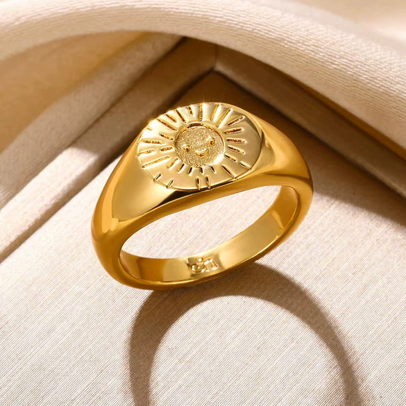 Wholesale Ring Copper 18K Goldplated Geometric Style Jewelry For Women