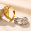 Wholesale Ring Copper 18K Goldplated Geometric Style Jewelry For Women