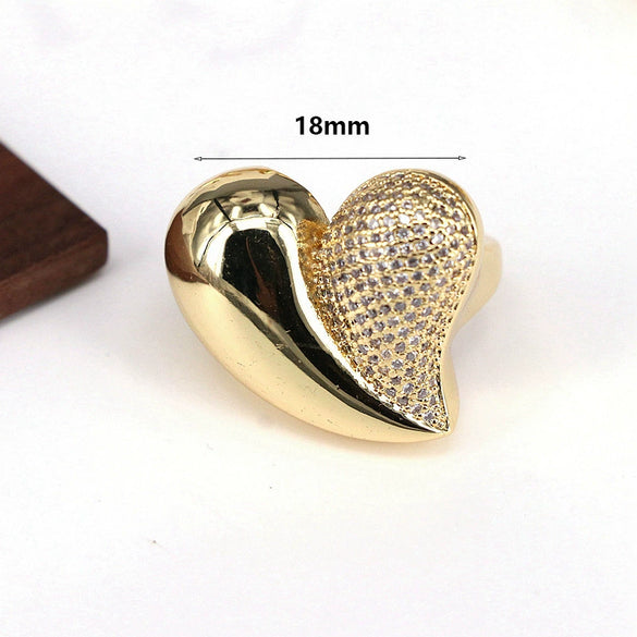 Wholesale Ring Copper Micropaved Butterfly Heart Water Drop Bow Style Jewelry For Women