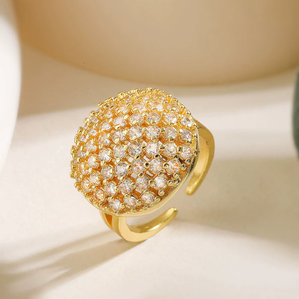 Wholesale Ring Copper Plated 18K Gold Geometric Style Women's Niche Highend Allmatch Ring