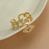 Wholesale Ring Copper Plated 18K Gold Zircon Geometric Devil's Eye Women's Retro Simple Micro Inlay