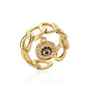 Wholesale Ring Copper Plated 18K Gold Zircon Geometric Devil's Eye Women's Retro Simple Micro Inlay