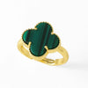 Wholesale Ring Copper Plated Real Gold Fourleaf Clover Geometric Style Electroplating Unisex