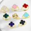Wholesale Ring Copper Plated Real Gold Fourleaf Clover Geometric Style Electroplating Unisex