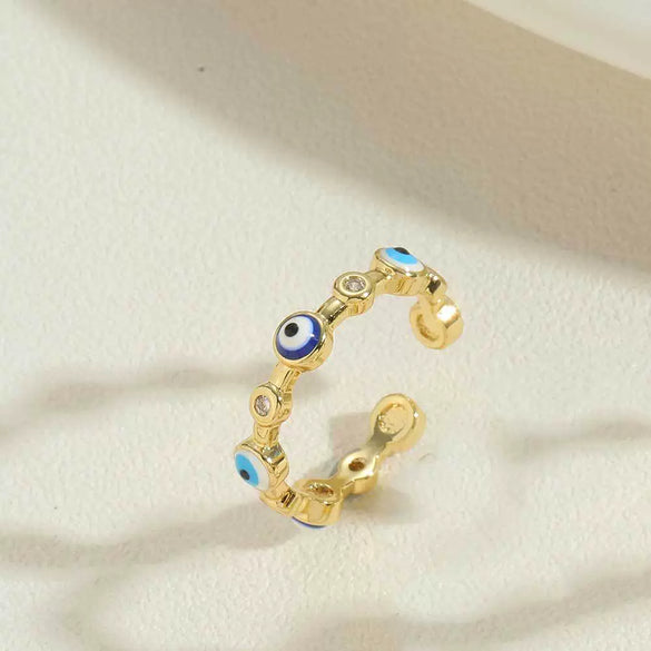 Wholesale Ring Copper Plated Real Gold Geometric Style Jewelry For Women