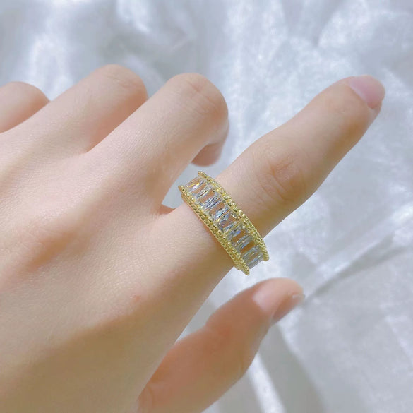 Wholesale Ring Copper Real Gold Plated Geometric Fashion Light Luxury Unisex
