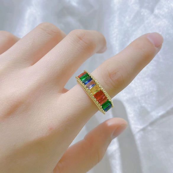 Wholesale Ring Copper Real Gold Plated Geometric Fashion Light Luxury Unisex