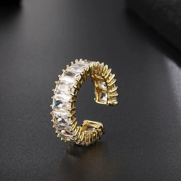 Wholesale Ring Copper Real Gold Plated Geometric Fashion Light Luxury Unisex