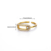 Wholesale Ring Copper Zircon Geometric Ushaped Electroplated Light Luxury Open Slidable Decompression Ring For Women