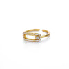 Wholesale Ring Copper Zircon Geometric Ushaped Electroplated Light Luxury Open Slidable Decompression Ring For Women
